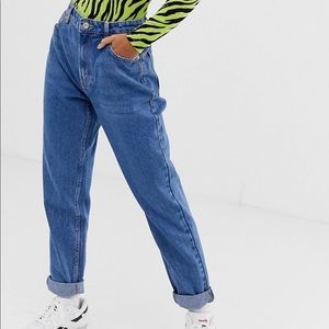 ASOS Bershka Mom Jeans in Blue